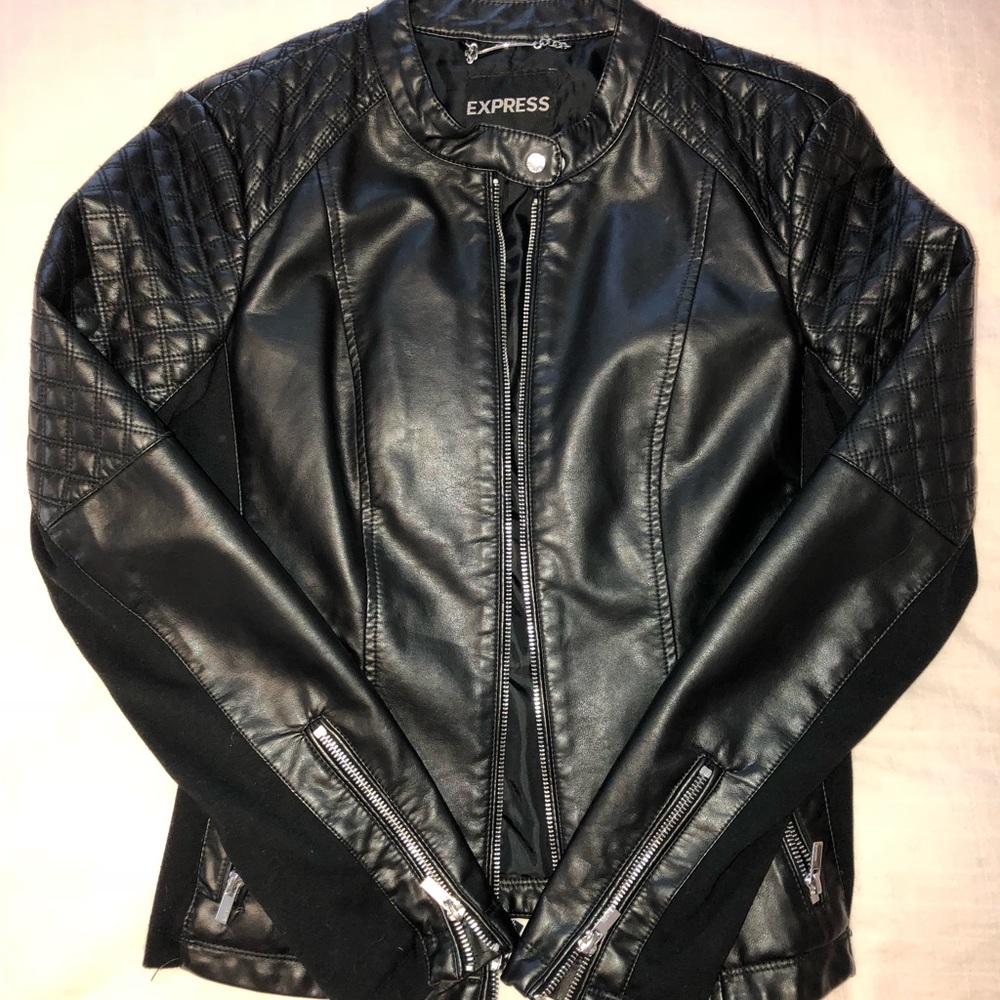 Express Quilted (Minus the) Leather Jacket